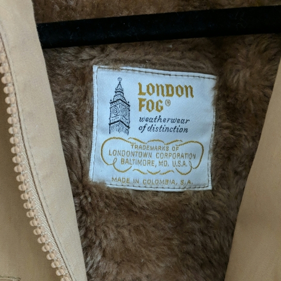 London Fog Dark Khaki Fur Lined Coat sz 42 - Picture 4 of 9